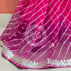 30 GM ROYAL GEORGETTE LEHERIYA GOTA PATTI SAREE