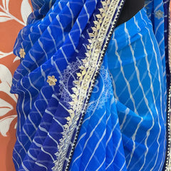 30 GM ROYAL GEORGETTE LEHERIYA GOTA PATTI SAREE