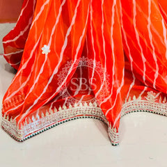 30 GM ROYAL GEORGETTE LEHERIYA GOTA PATTI SAREE