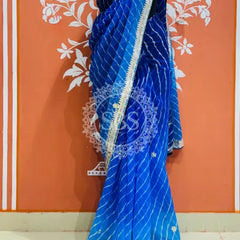 30 GM ROYAL GEORGETTE LEHERIYA GOTA PATTI SAREE