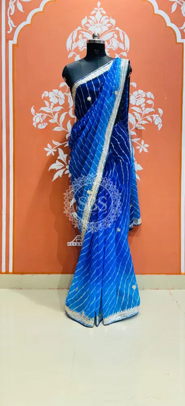 30 GM ROYAL GEORGETTE LEHERIYA GOTA PATTI SAREE
