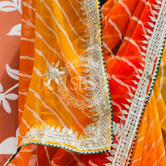 30 GM ROYAL GEORGETTE LEHERIYA GOTA PATTI SAREE