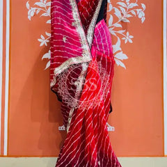 30 GM ROYAL GEORGETTE LEHERIYA GOTA PATTI SAREE