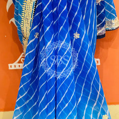 30 GM ROYAL GEORGETTE LEHERIYA GOTA PATTI SAREE