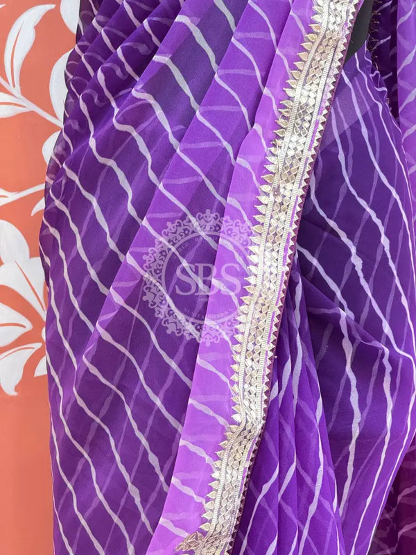 30 GM ROYAL GEORGETTE LEHERIYA GOTA PATTI SAREE