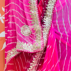 30 GM ROYAL GEORGETTE LEHERIYA GOTA PATTI SAREE