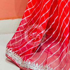 30 GM ROYAL GEORGETTE LEHERIYA GOTA PATTI SAREE