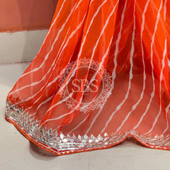 30 GM ROYAL GEORGETTE LEHERIYA GOTA PATTI SAREE
