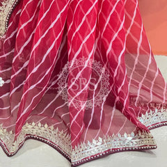 30 GM ROYAL GEORGETTE LEHERIYA GOTA PATTI SAREE