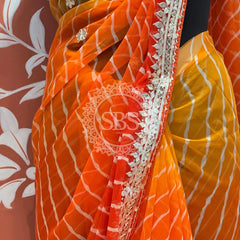 30 GM ROYAL GEORGETTE LEHERIYA GOTA PATTI SAREE