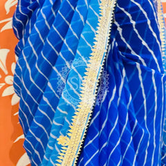 30 GM ROYAL GEORGETTE LEHERIYA GOTA PATTI SAREE