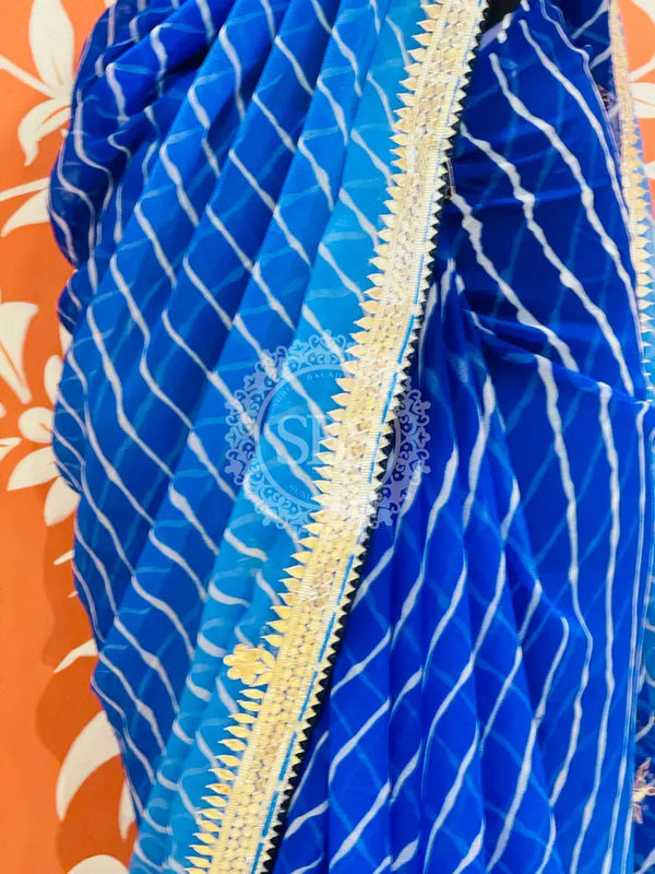 30 GM ROYAL GEORGETTE LEHERIYA GOTA PATTI SAREE