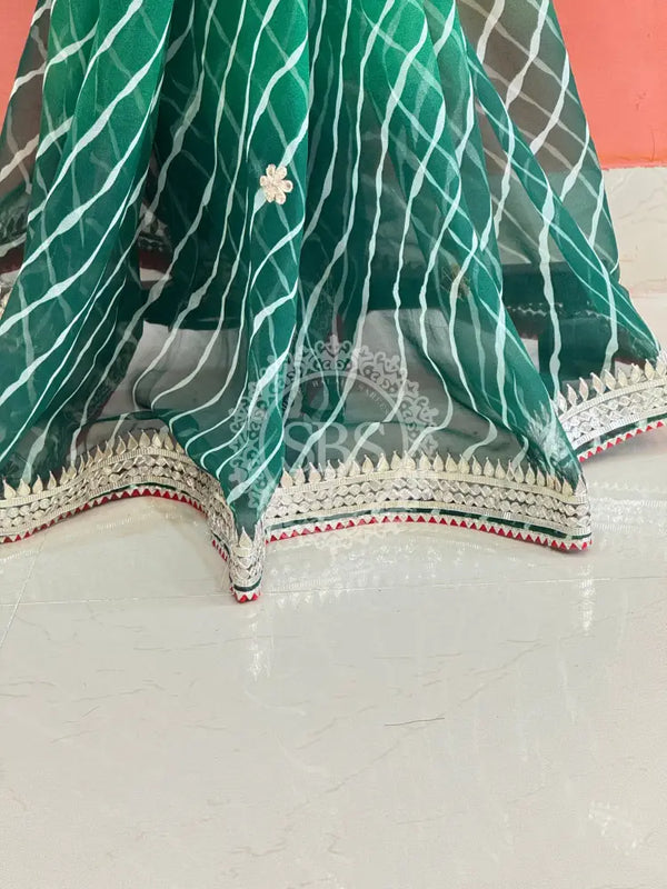 30 GM ROYAL GEORGETTE LEHERIYA GOTA PATTI SAREE