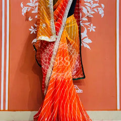 30 GM ROYAL GEORGETTE LEHERIYA GOTA PATTI SAREE
