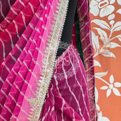 30 GM ROYAL GEORGETTE LEHERIYA GOTA PATTI SAREE