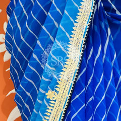 30 GM ROYAL GEORGETTE LEHERIYA GOTA PATTI SAREE