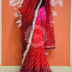 30 GM ROYAL GEORGETTE LEHERIYA GOTA PATTI SAREE