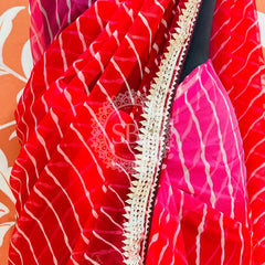 30 GM ROYAL GEORGETTE LEHERIYA GOTA PATTI SAREE