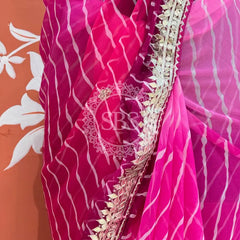 30 GM ROYAL GEORGETTE LEHERIYA GOTA PATTI SAREE