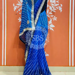 30 GM ROYAL GEORGETTE LEHERIYA GOTA PATTI SAREE