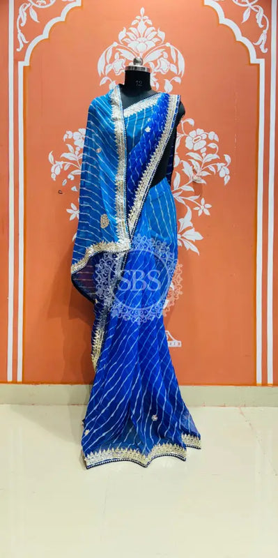 30 GM ROYAL GEORGETTE LEHERIYA GOTA PATTI SAREE
