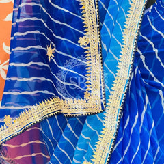 30 GM ROYAL GEORGETTE LEHERIYA GOTA PATTI SAREE
