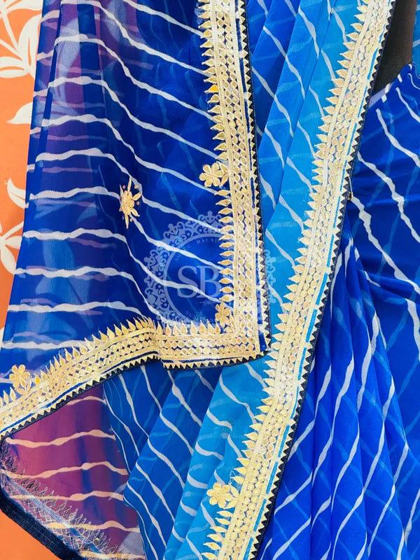 30 GM ROYAL GEORGETTE LEHERIYA GOTA PATTI SAREE