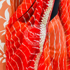 30 GM ROYAL GEORGETTE LEHERIYA GOTA PATTI SAREE