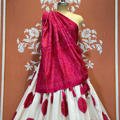 TUSSAR SILK GUJRATI BOOTA LEHENGA