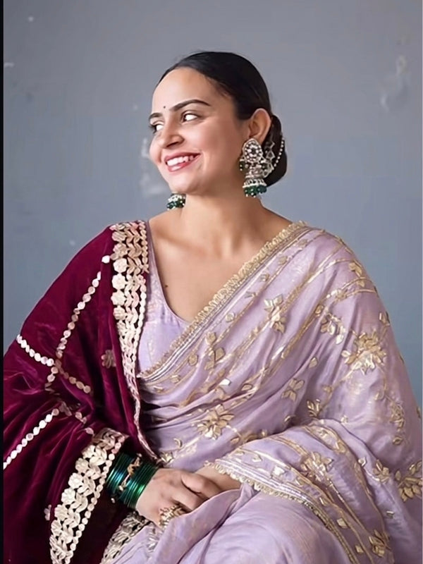 Pure Golden Tissue Gota Patti Saree