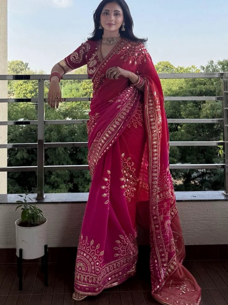 PURE UPADA SILK KACCHI PATTI SAREE