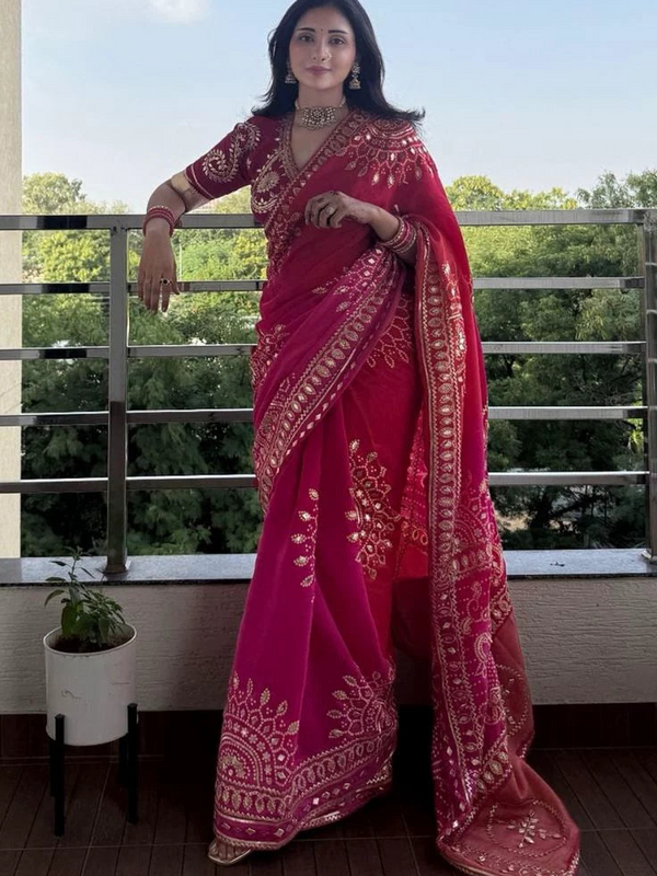 Satin Gajji Saree