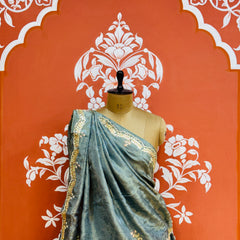 PURE COSMOS TISSUE HANDWORK GOTA PATTI LEHENGA