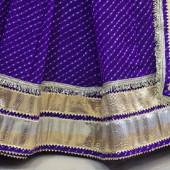 ROYAL PURPLE MOTHRA GOTA BORDER FULL FLARED LEHENGA
