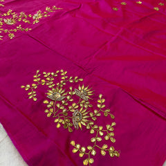UNSTITCHED SILK GOTA PATTI HANDWORK BLOUSE