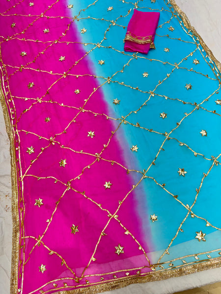 Gota Jal semi chiffon Saree