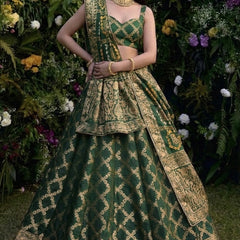 TAFETA SILK 24 KALI GHATCHOLA LEHENGA