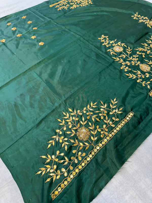 UNSTITCHED SILK GOTA PATTI HANDWORK BLOUSE