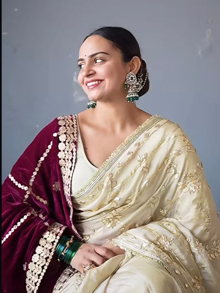 Pure Golden Tissue Gota Patti Saree
