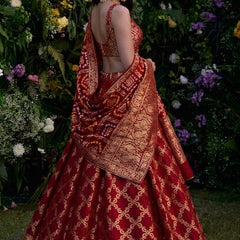 TAFETA SILK 24 KALI GHATCHOLA LEHENGA