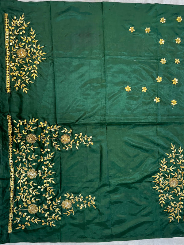 UNSTITCHED SILK GOTA PATTI HANDWORK BLOUSE