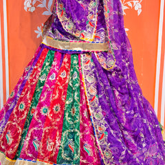 Bandhej Multi Rajwadi Lehenga
