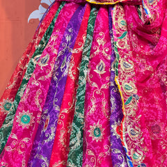 Bandhej Multi Rajwadi Lehenga