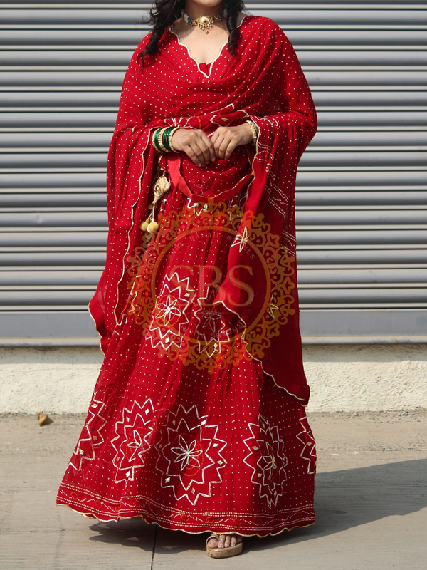 PURE JAIPURI GEORGETTE GOTA LEHENGA