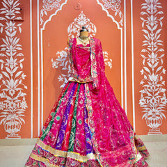 Bandhej Multi Rajwadi Lehenga