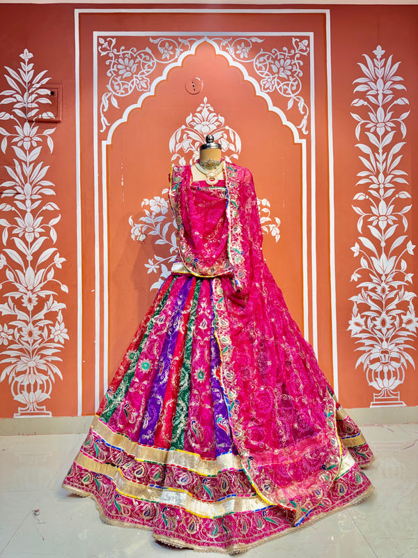 Bandhej Multi Rajwadi Lehenga