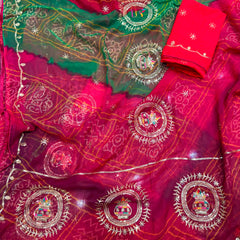 Multicolour Bandhej Saree