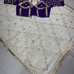 PURE CHIFFON GOLD BOOTA SAREE WITH AANGI BLOUSE