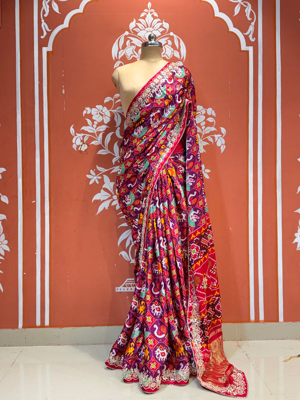 Ajrak Silk Saree