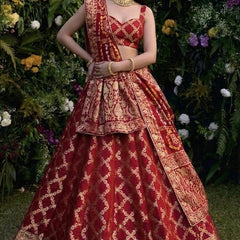 TAFETA SILK 24 KALI GHATCHOLA LEHENGA